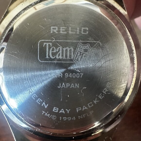 Vintage Green Bay Packers Relic Team USA Watch 1994 ZR 94007 Leather Band - Picture 7 of 8